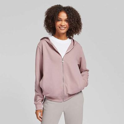 Pink Women's Fitflop BASIC THREADS Full Zip Hoodie | RK1240376