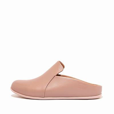 Pink Women's Fitflop CHRISSIE II Haus Leather Slippers | OU7650934