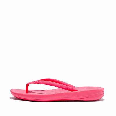 Pink Women's Fitflop IQUSHION Ergonomic Flip Flops | UD5921648