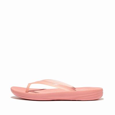 Pink Women's Fitflop IQUSHION Transparent Flip Flops | HD8415276