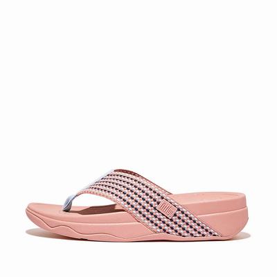 Pink Women's Fitflop SURFA Webbing Toe-Post Sandals | XY8460329