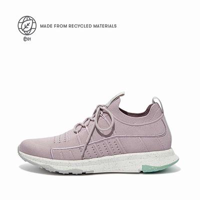 Purple Women's Fitflop VITAMIN FF E01 Knit Sports Sneakers | GY8154902