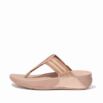 Rose Gold Women's Fitflop WALKSTAR Webbing Toe-Post Sandals | TM8516039