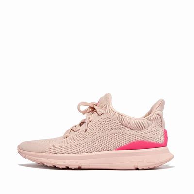 Rose/Pink Women's Fitflop VITAMIN FFX Colour Pop Knit Sports Sneakers | AB0189537