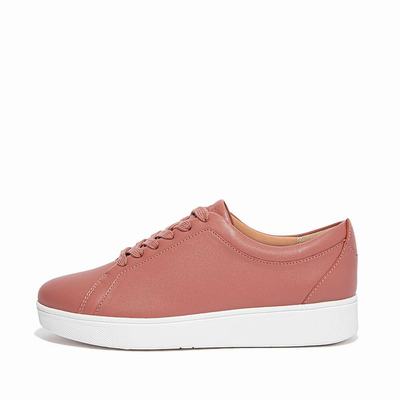 Rose Women's Fitflop RALLY Leather Sneakers | DA6589023