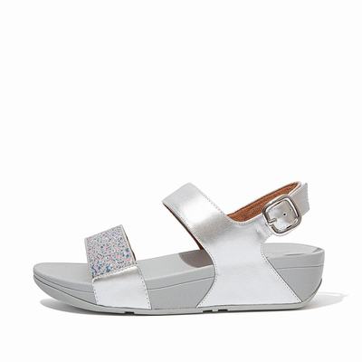 Silver Women's Fitflop LULU Shimmer Back-Strap Sandals | IY4683502