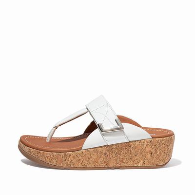 White Women's Fitflop REMI Adjustable Toe-Post Sandals | FU6389041