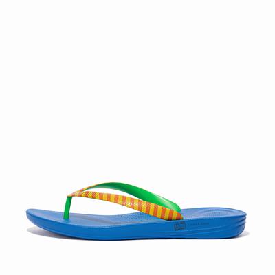 Yellow/Red Men's Fitflop IQUSHION X Yinka Ilori Flip Flops | GU4160579