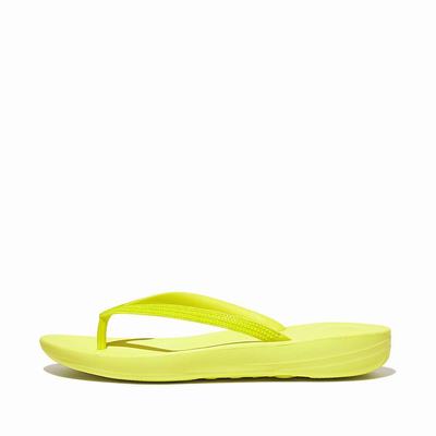 Yellow Women's Fitflop IQUSHION Sparkle Flip Flops | VF3642190