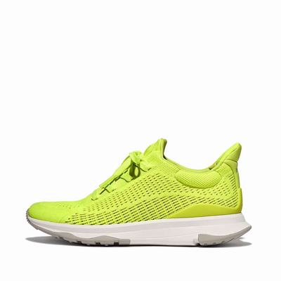 Yellow Women's Fitflop VITAMIN FFX Neon Reflective Knit Sports Sneakers | QK3215847