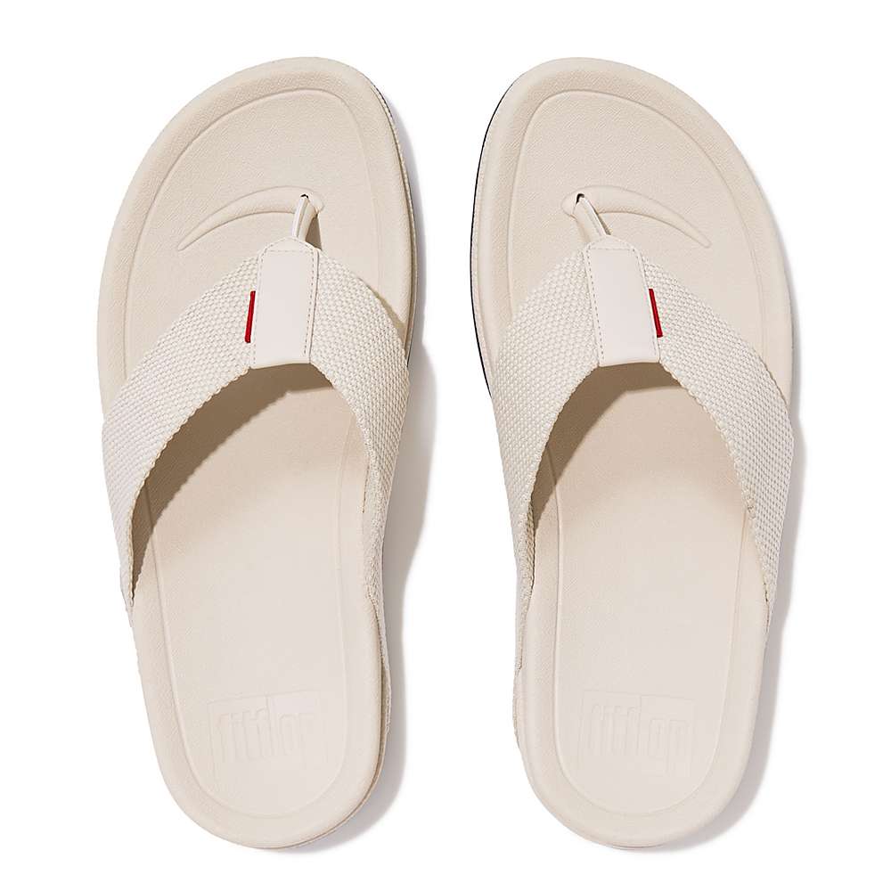 Beige Men's Fitflop SURFER Toe-Post Sandals | RN4078263