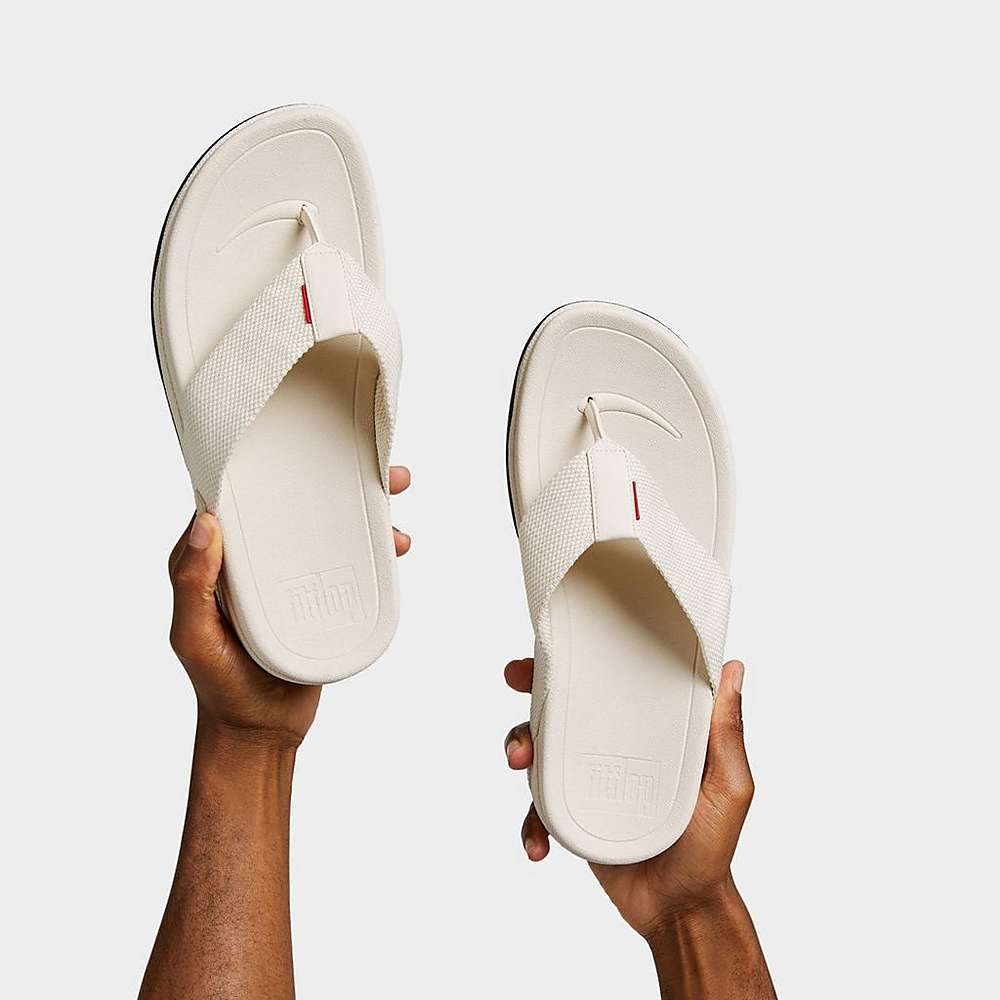 Beige Men's Fitflop SURFER Toe-Post Sandals | RN4078263