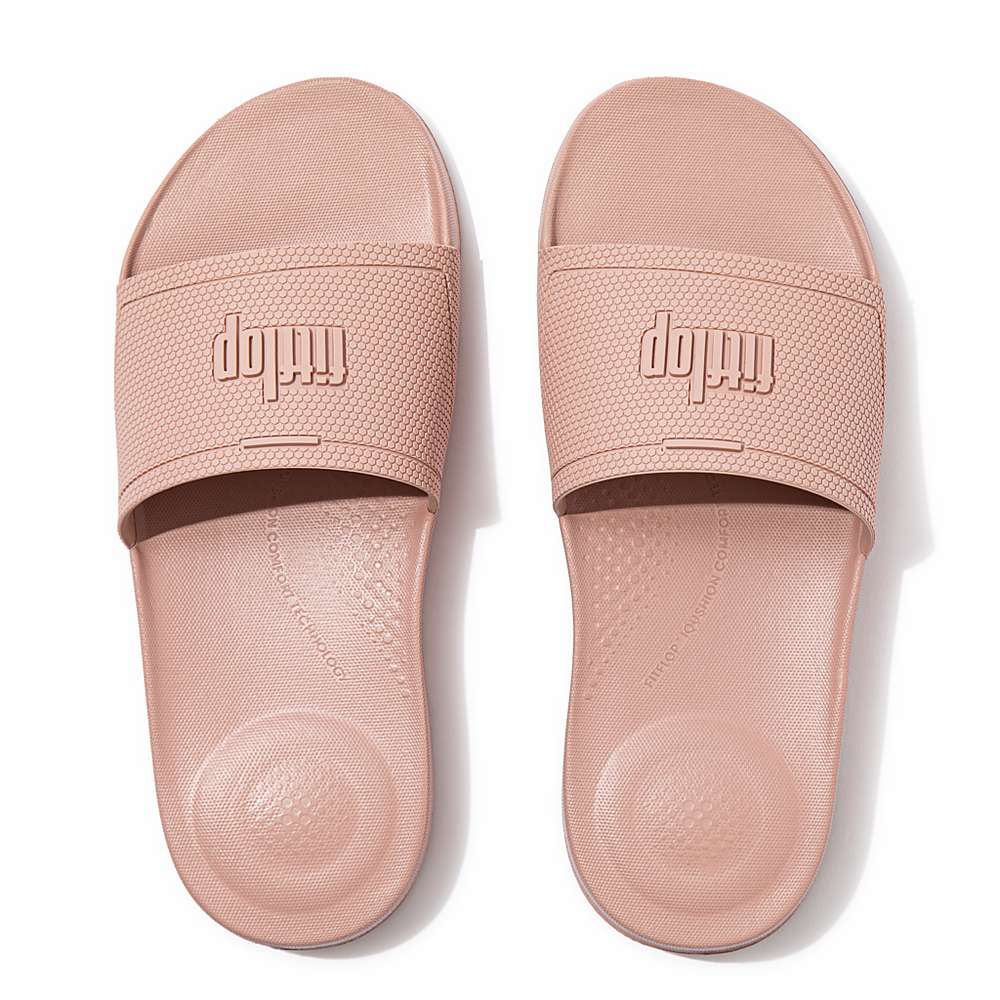 Beige Women's Fitflop IQUSHION Pool Slides | LK6375901