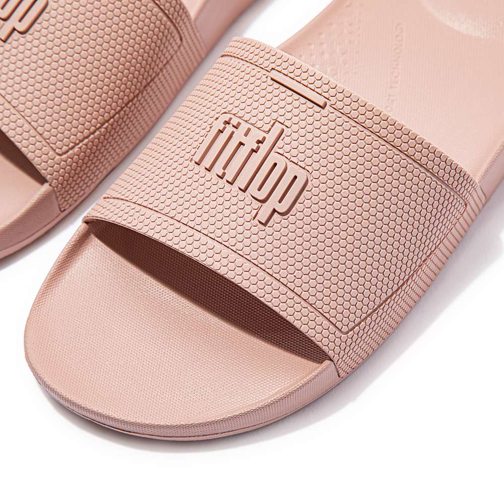 Beige Women's Fitflop IQUSHION Pool Slides | LK6375901