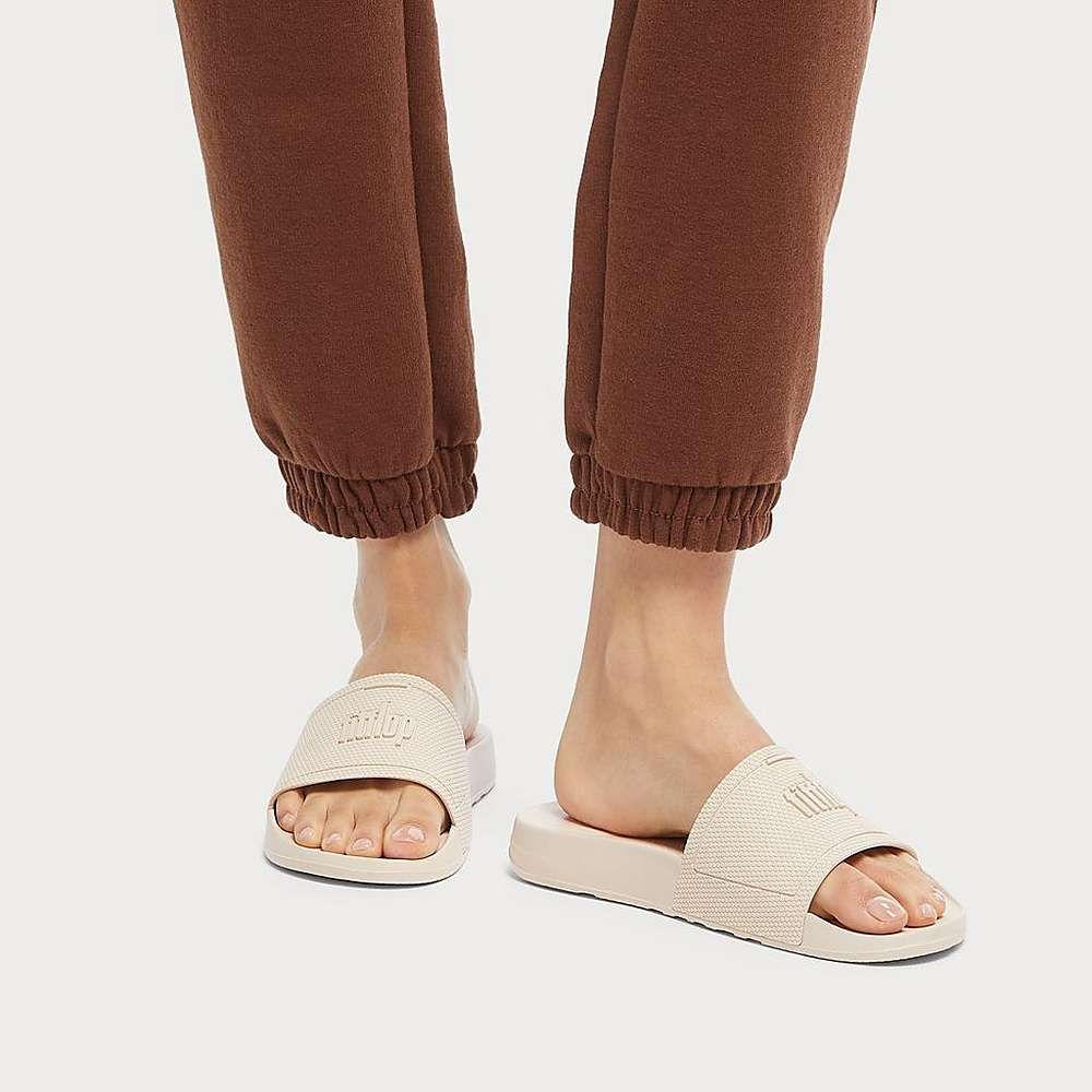 Beige Women's Fitflop IQUSHION Pool Slides | OA5694372