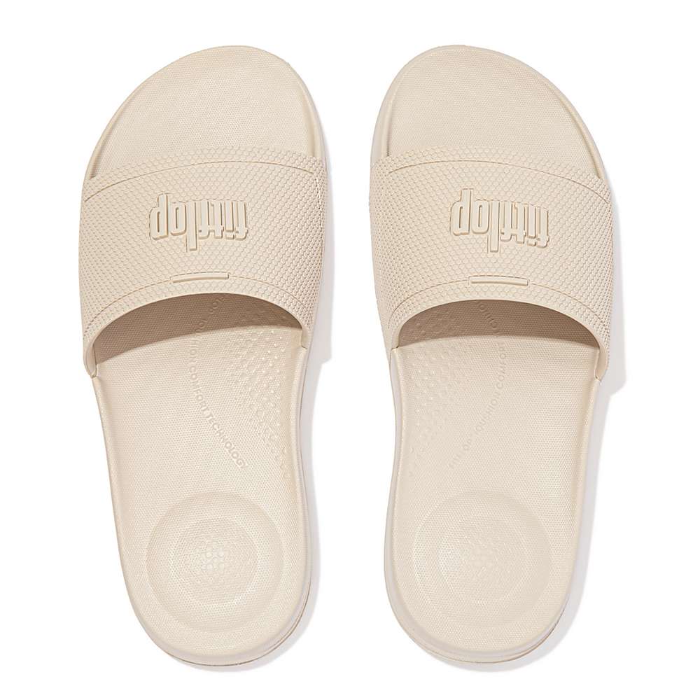 Beige Women's Fitflop IQUSHION Pool Slides | OA5694372