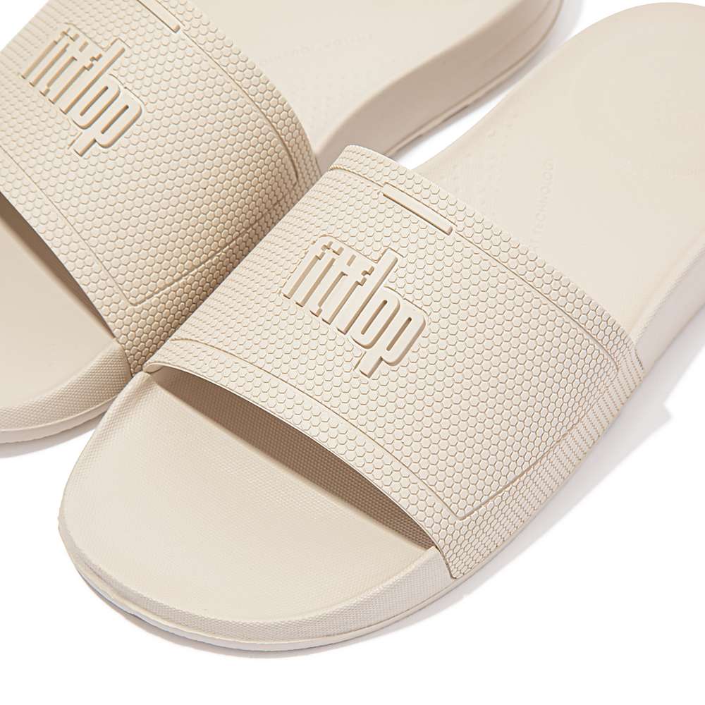 Beige Women's Fitflop IQUSHION Pool Slides | OA5694372