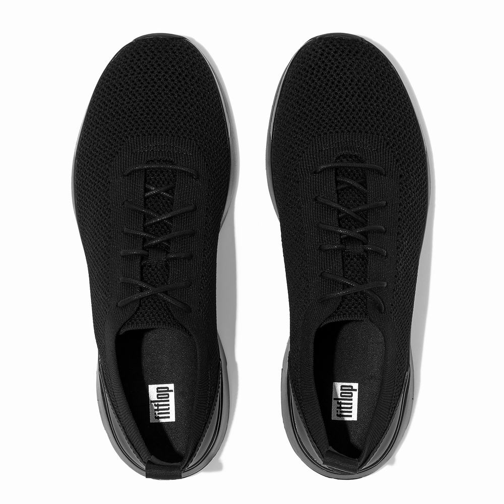 Black Men's Fitflop FLEXKNIT Sneakers | KP9673804