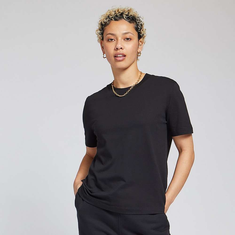 Black Women's Fitflop BASIC THREADS Crew T Shirt T Shirts | WJ8259143