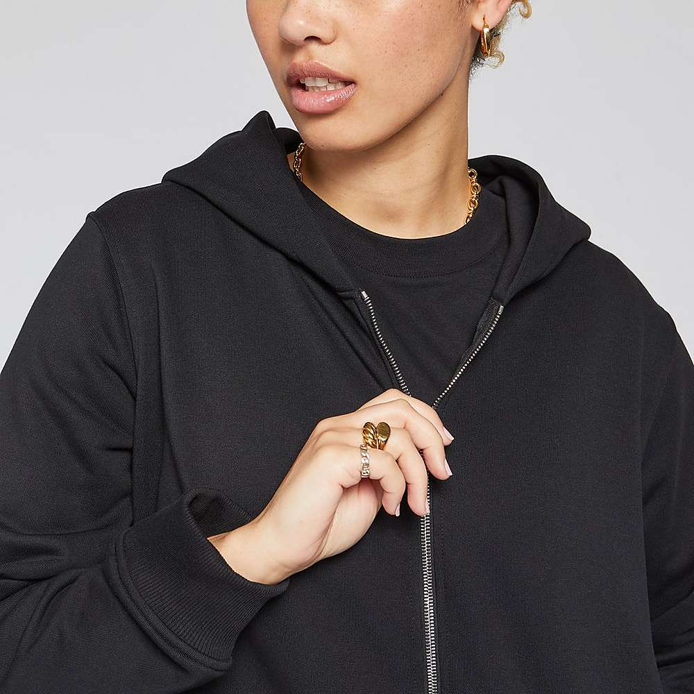 Black Women's Fitflop BASIC THREADS Full Zip Hoodie | DM5134786