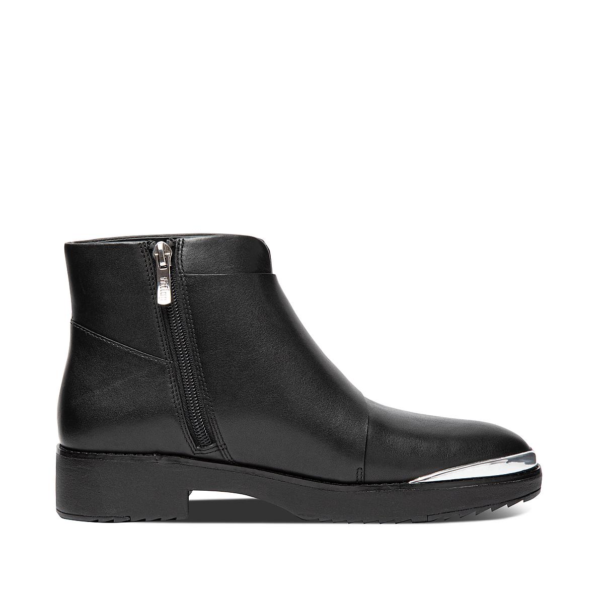 Black Women's Fitflop CHIARRA Buckle Leather Ankle Boots | PO4802761