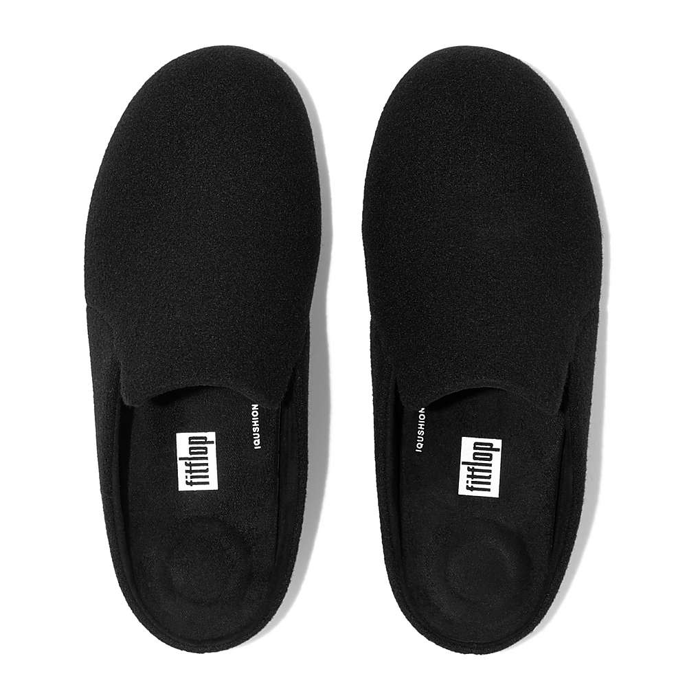 Black Women's Fitflop CHRISSIE II Haus Felt Slippers | RW0429157