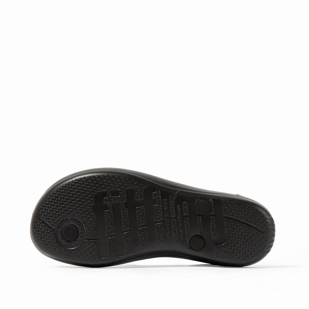 Black Women's Fitflop IQUSHION Ergonomic Flip Flops | HU7615429