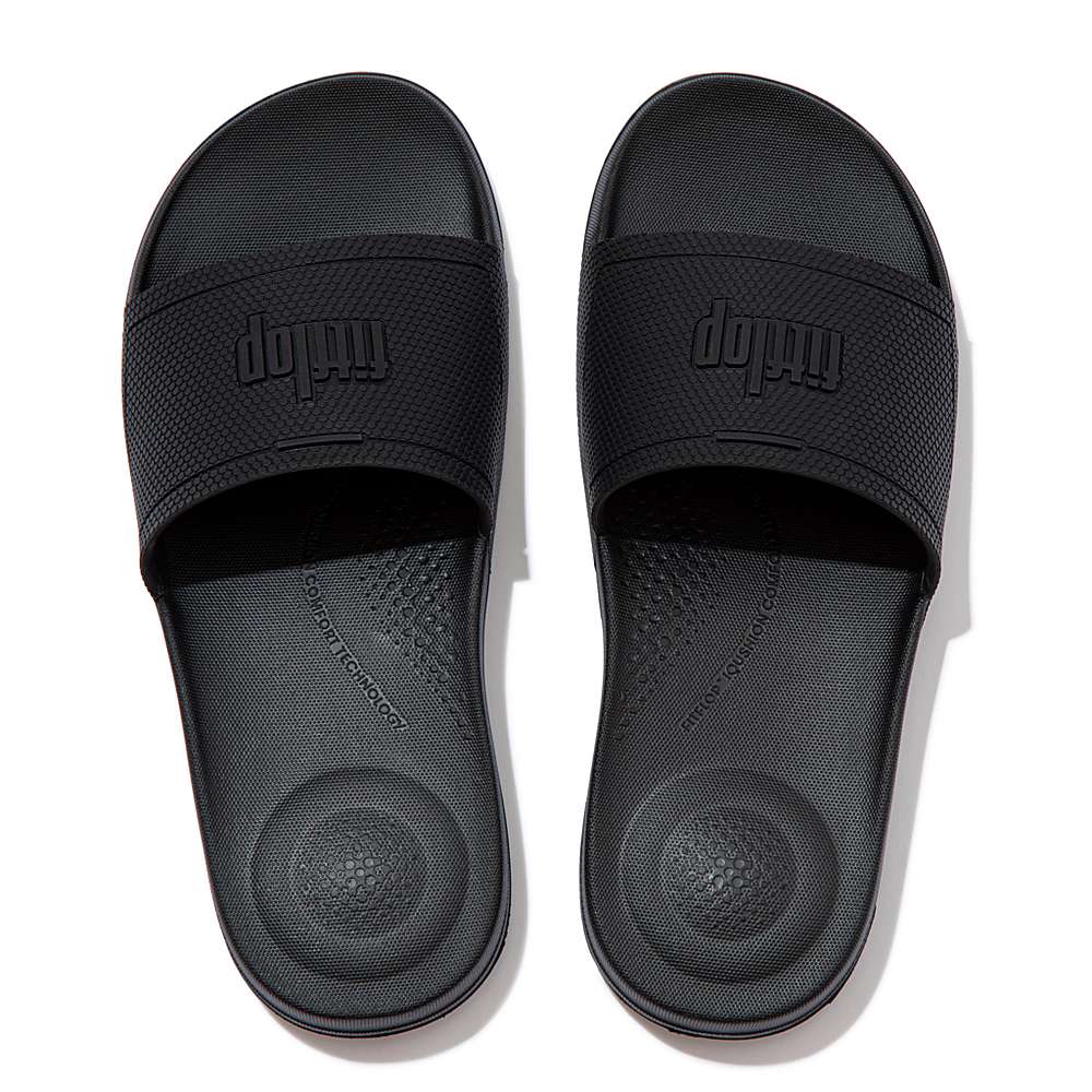 Black Women's Fitflop IQUSHION Pool Slides | FJ0268173