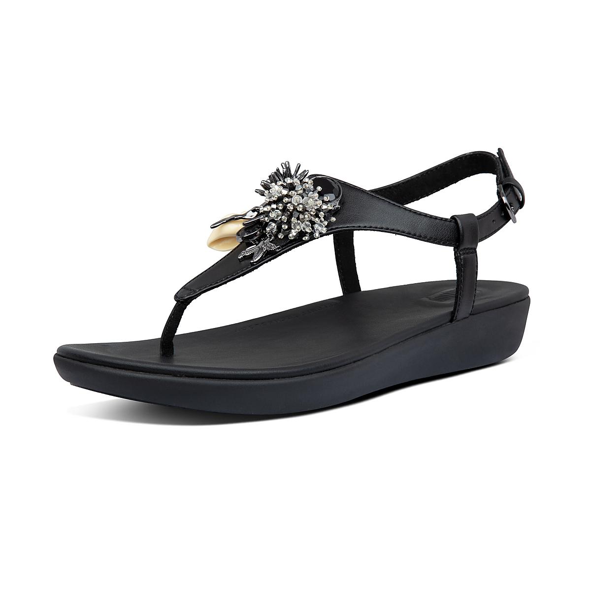 Black Women's Fitflop LAINEY Under The Sea Back-Strap Sandals | ZR3294871