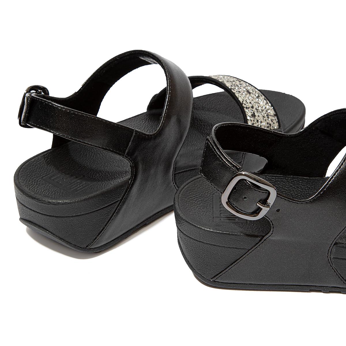 Black Women's Fitflop LULU Shimmer Back-Strap Sandals | HL0536917