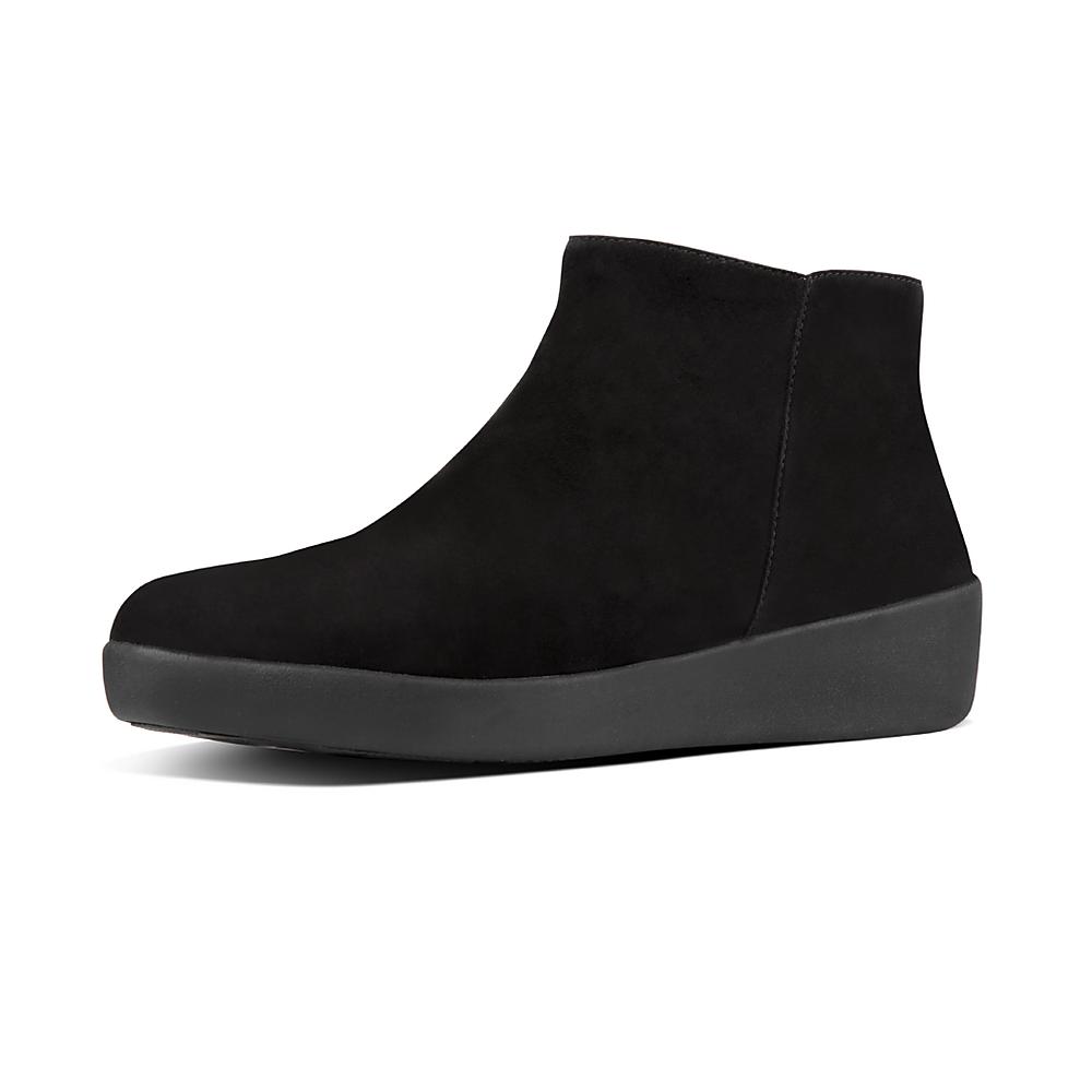 Black Women's Fitflop SUMI Suede Ankle Boots | MA2315098