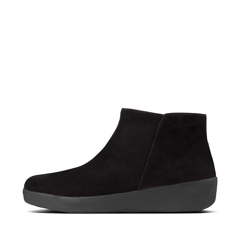 Black Women\'s Fitflop SUMI Suede Ankle Boots | MA2315098