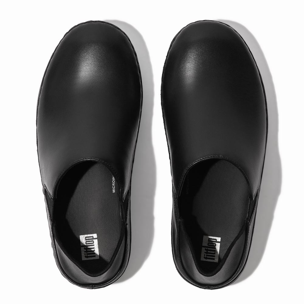 Black Women's Fitflop SUPERLOAFER Leather Loafers | NJ0628395