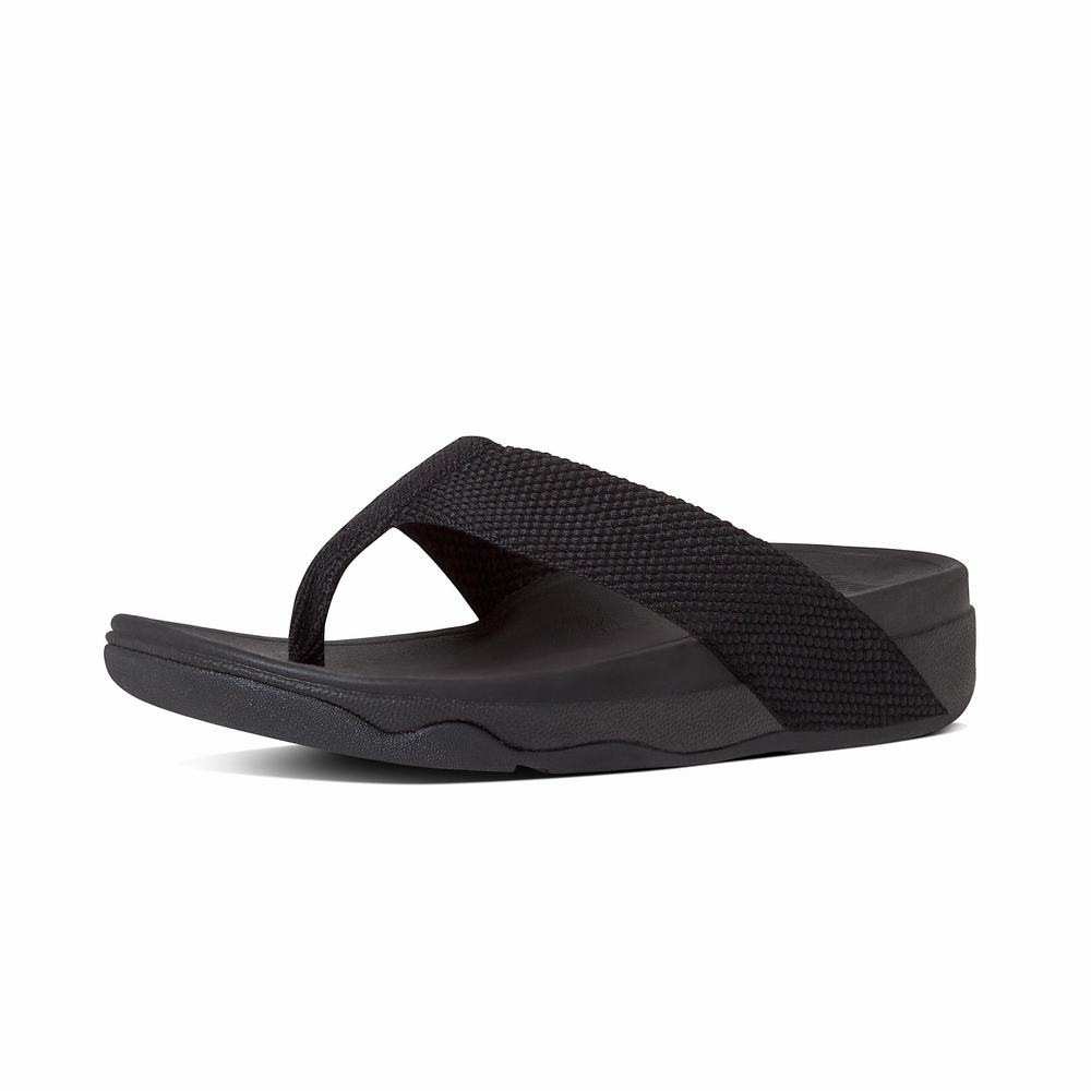 Black Women's Fitflop SURFA Toe-Post Sandals | HB9071284