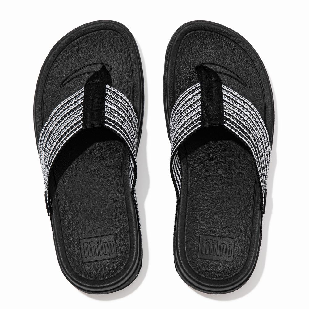 Black Women's Fitflop SURFA Toe-Post Sandals | IK9803475