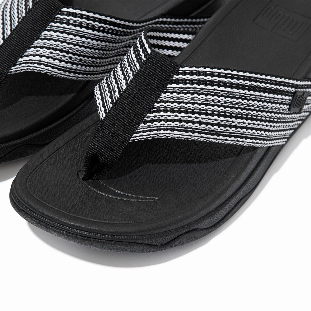 Black Women's Fitflop SURFA Toe-Post Sandals | IK9803475