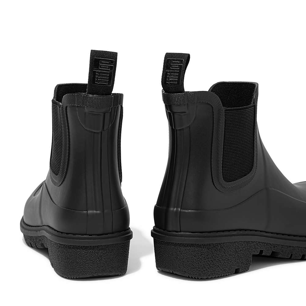 Black Women's Fitflop WONDERWELLY Chelsea Rain Boots | AS8956120