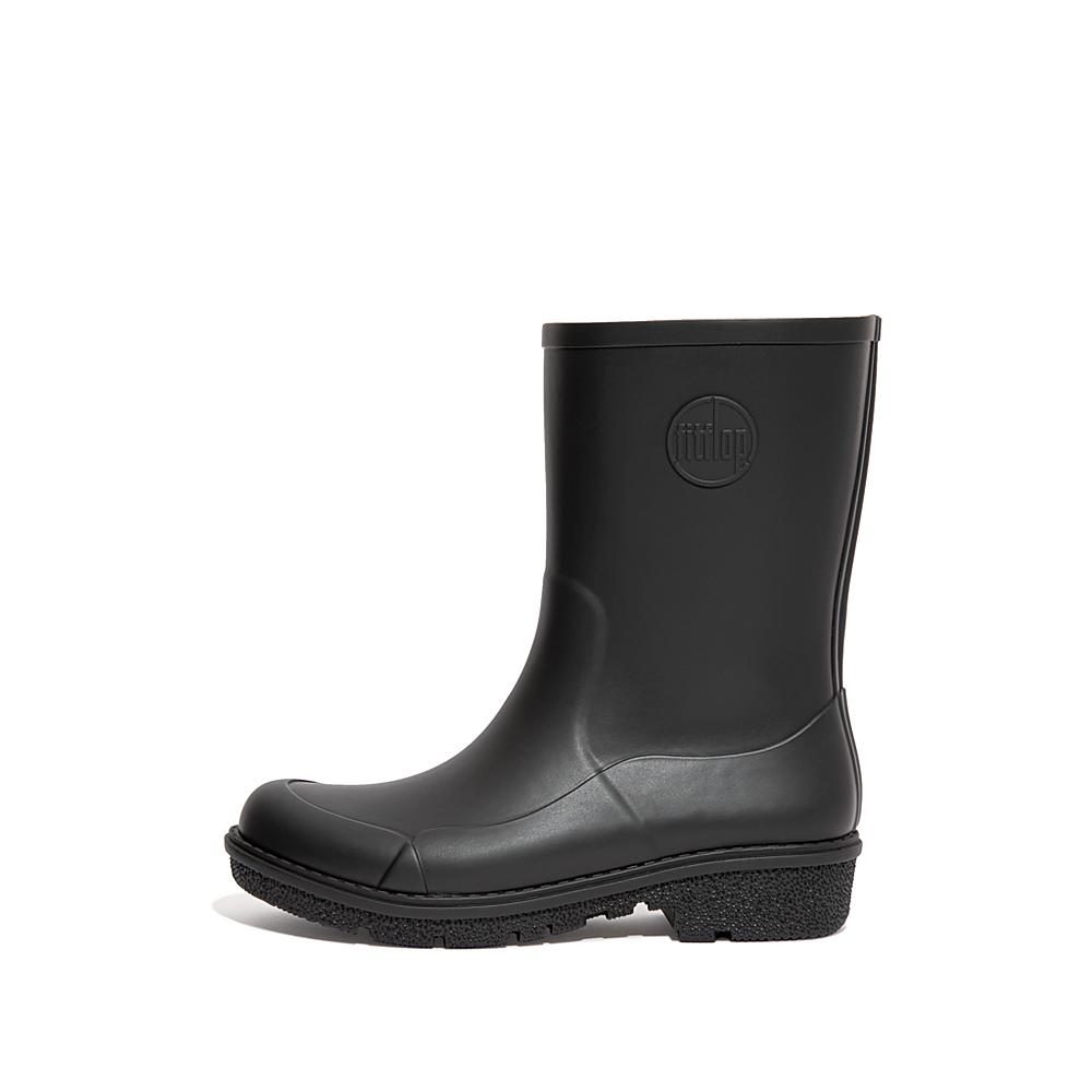 Black Women\'s Fitflop WONDERWELLY Short Rain Boots | PT0531498