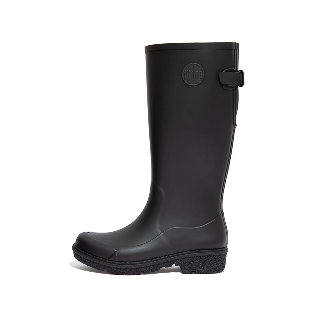 Black Women\'s Fitflop WONDERWELLY Tall Rain Boots | WM3247196