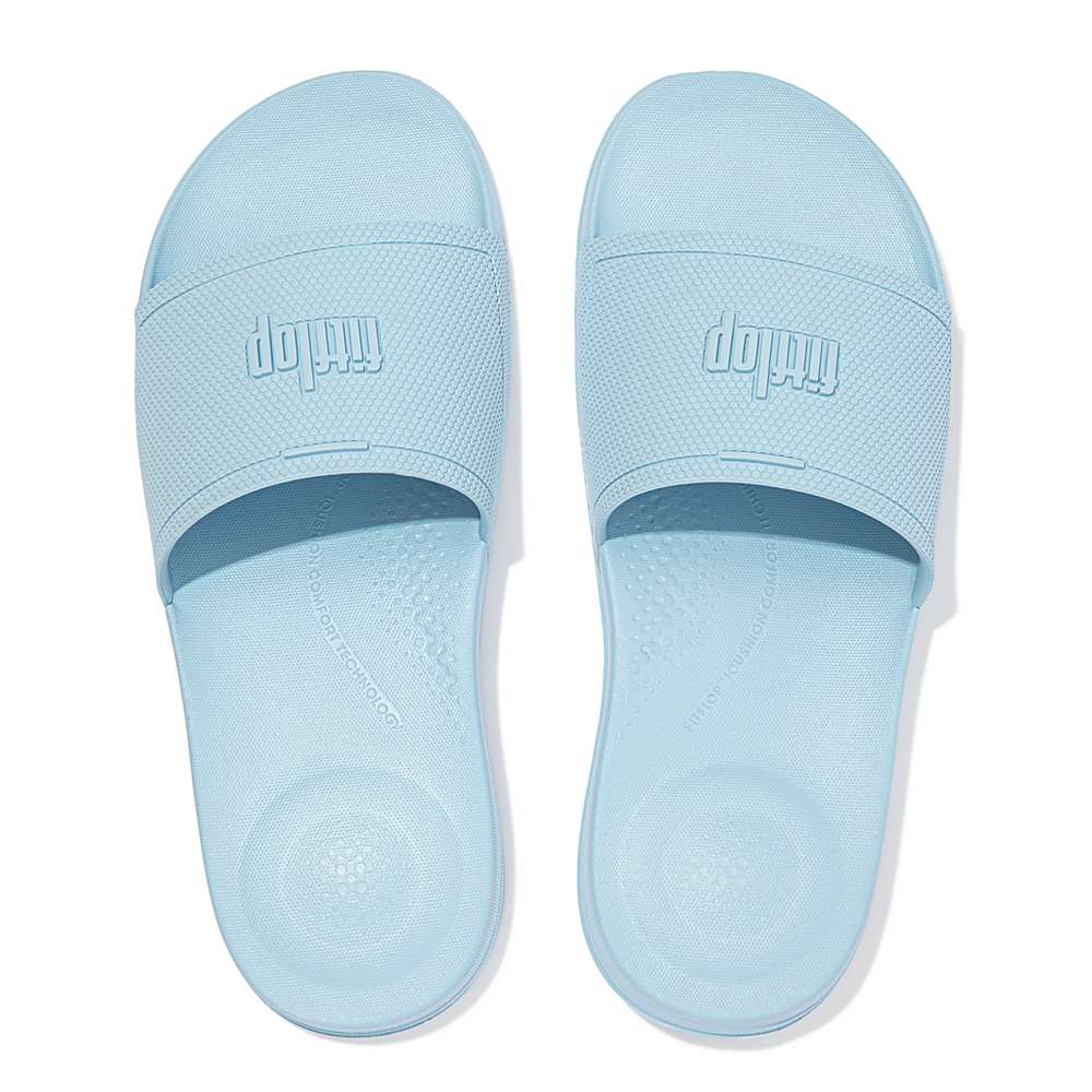 Blue Men's Fitflop IQUSHION Pool Slides | LH8427150