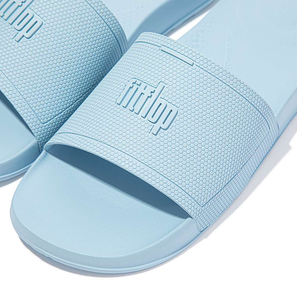 Blue Men's Fitflop IQUSHION Pool Slides | LH8427150