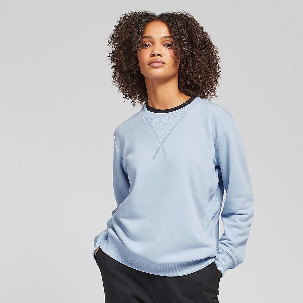 Blue Women's Fitflop BASIC THREADS Crew Sweatshirt | HY9437012