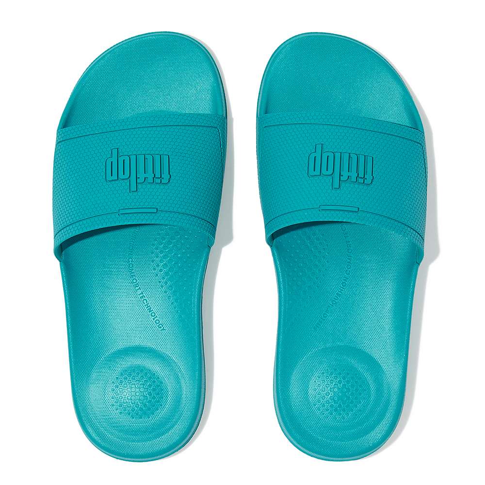 Blue Women's Fitflop IQUSHION Pool Slides | UM0385649