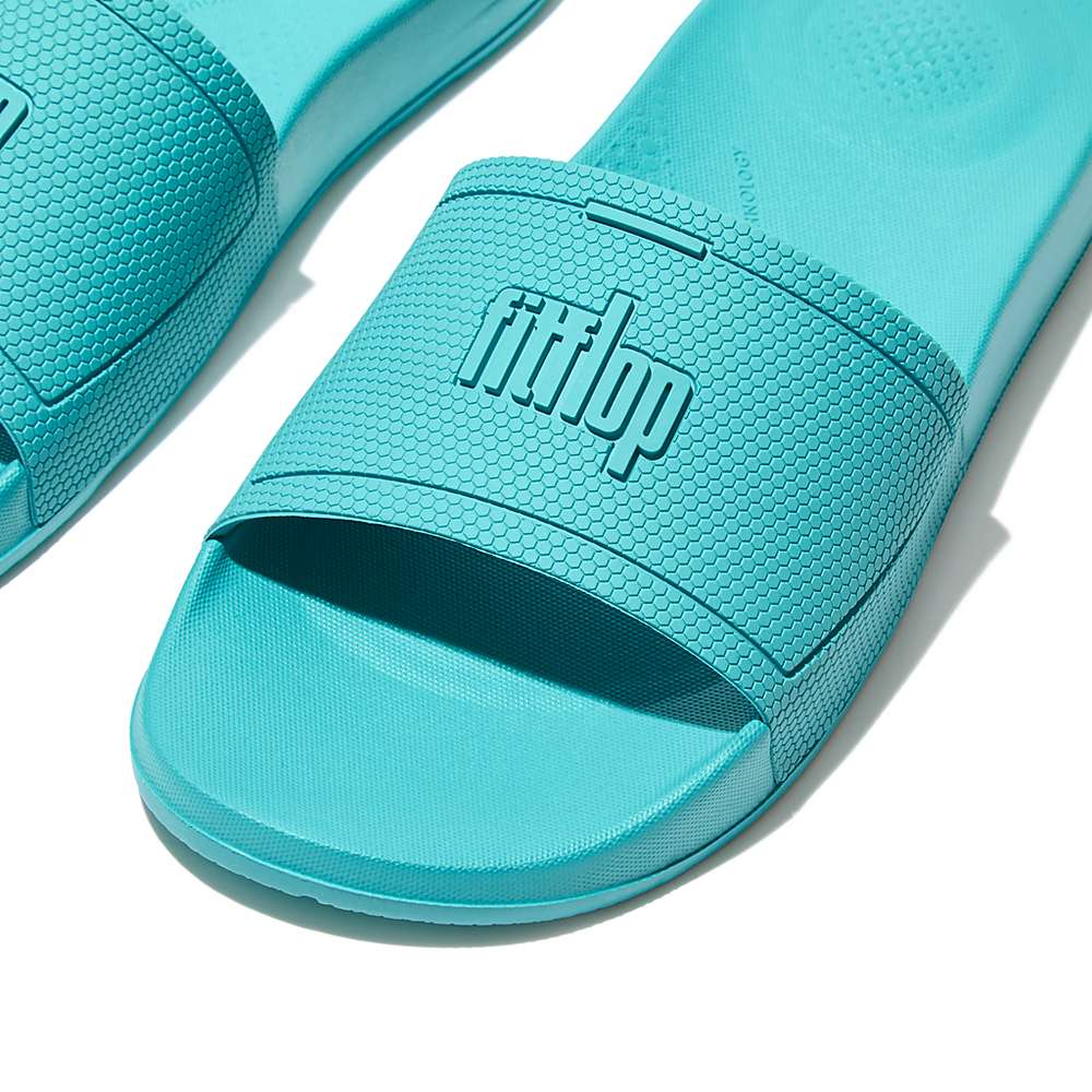 Blue Women's Fitflop IQUSHION Pool Slides | UM0385649