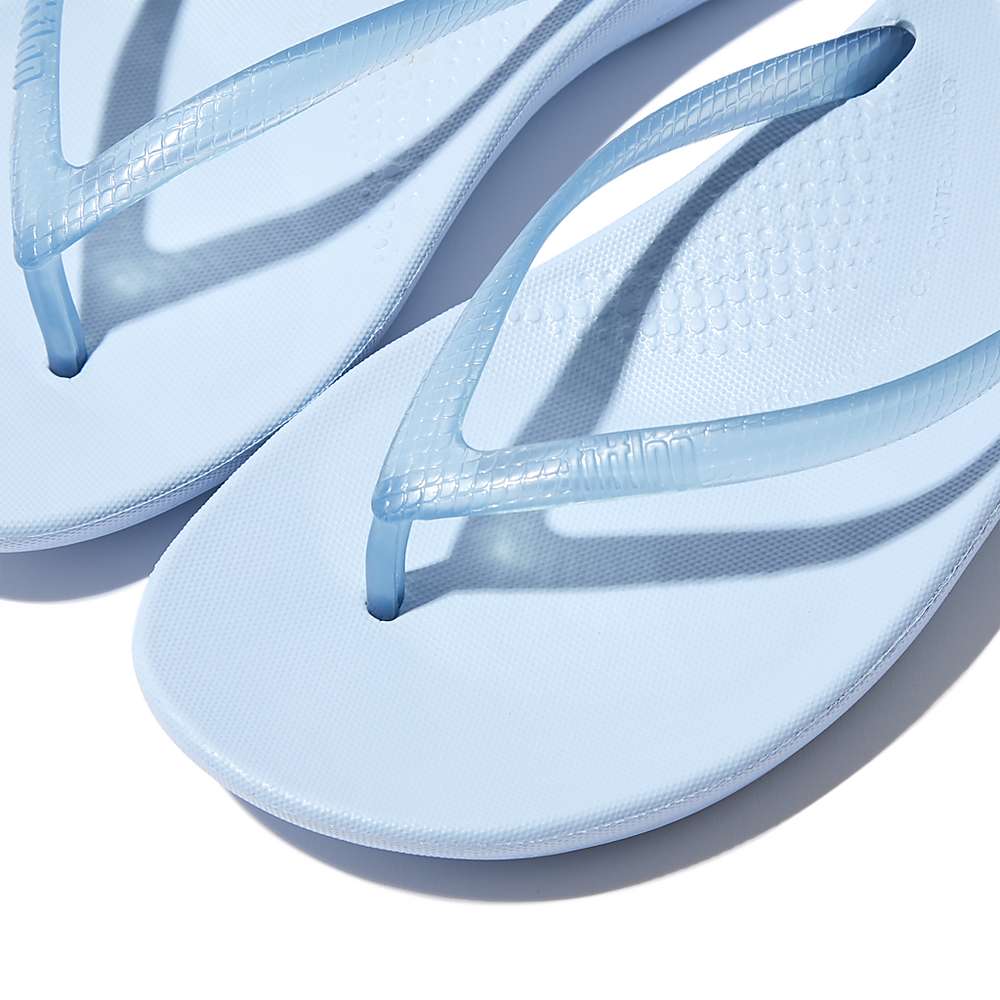 Blue Women's Fitflop IQUSHION Transparent Flip Flops | GT1725639