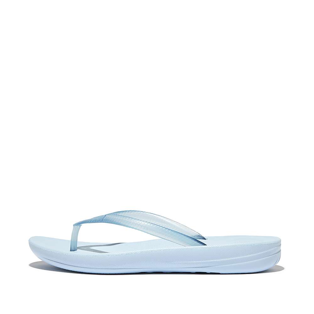 Blue Women\'s Fitflop IQUSHION Transparent Flip Flops | GT1725639