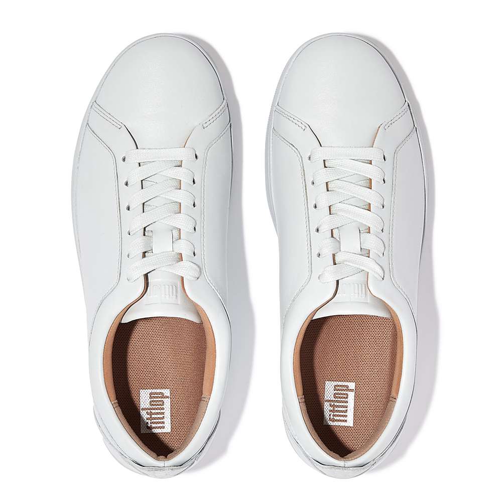 Blue Women's Fitflop RALLY Leather Sneakers | NI7623589