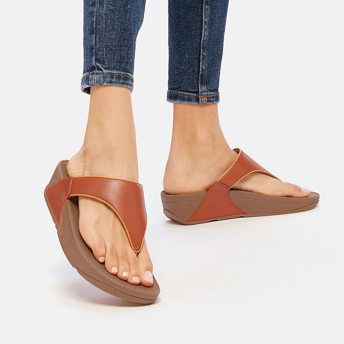 Brown Women's Fitflop LULU Pop Binding Toe-Post Sandals | LF0652483