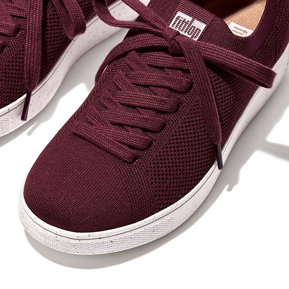 Burgundy Women's Fitflop RALLY E01 Multi-Knit Sneakers | IP3812675