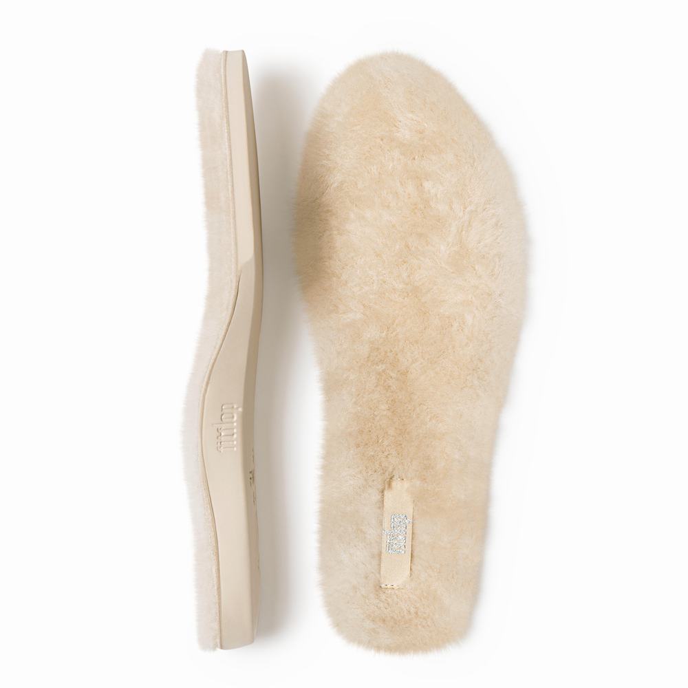 Cream Women's Fitflop WONDERWELLY Luxe Shearling Insoles 1 Pair Insoles | ZB9452631